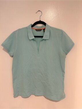 Eddie Bauer Aqua Zip Polo Top